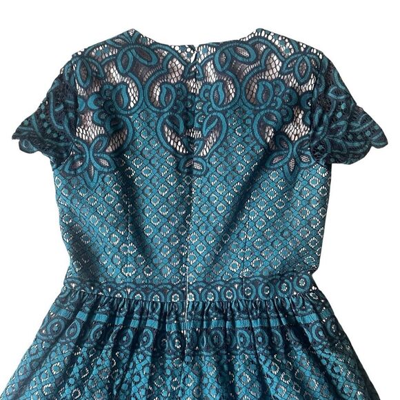 Eliza J Green Black Lace Dress Size 6 - Picture 5 of 16